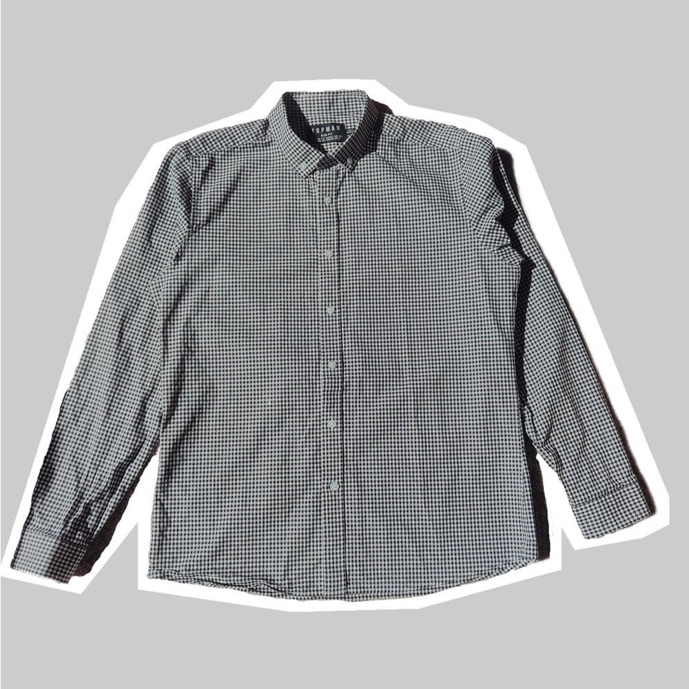 Topman black and white check shirt